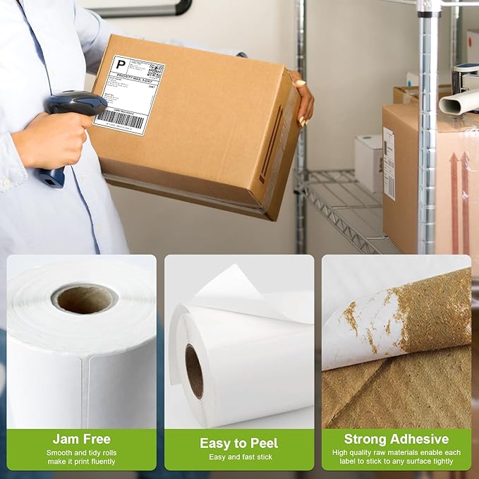 2" x 1" Direct Thermal Labels, Thermal Printer Labels for Barcodes Postage Address Compatible with Rollo, Zebra, Munbyn, Nelko Thermal Labels Printers (12 Rolls, 1300 Labels/Roll)
