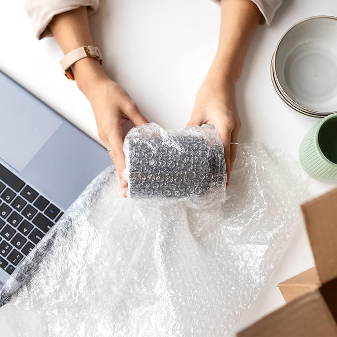 Yens Bubble Cushioning Rolls Packing Materials, 3/16" AIR Bubble,700 FT, 12 inch width Perforated every 12" (700ft- 12, Clear)