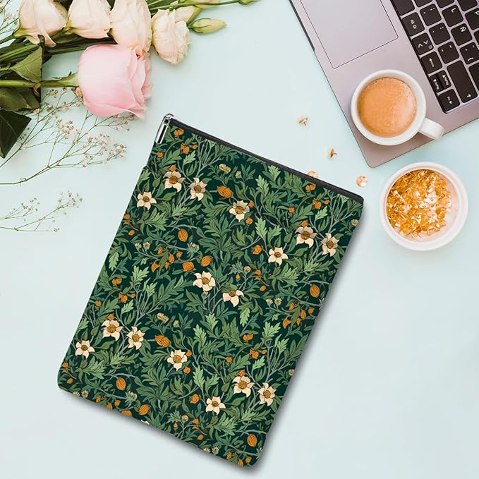 Botanical Book Sleeve, Classic Flower Book Covers for Paperbacks, Floral Book Pouch Book Protector, Book Lovers Gifts for Women Girls Sister, Book Accessories Book Club Gifts Christmas Birthday Gifts