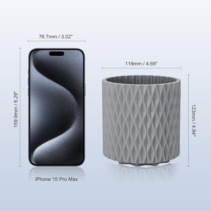 Pencil Holder For Desk - 360° Rotation, 5 Slot Desk Supplies For Women Office Aesthetic. Pencil Holder For Office&School, Desk Accessories(Grey)