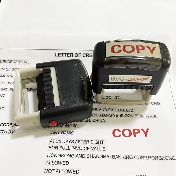 WAFJAMF Copy Message Stamp Self-Inking Rubber Stamp Office Stamp Red Ink-Medium