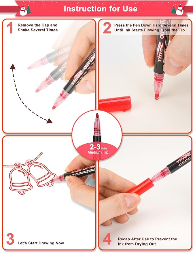 Outline Shimmer Markers, Easter Basket Essentials Stuffers, 12 Glitter Metallic Coloring Gel Pens, Tween Teen Girl Gifts Trendy Stuff, Cute School Art Craft Classroom Supplies Set for Kids Ages 4-16