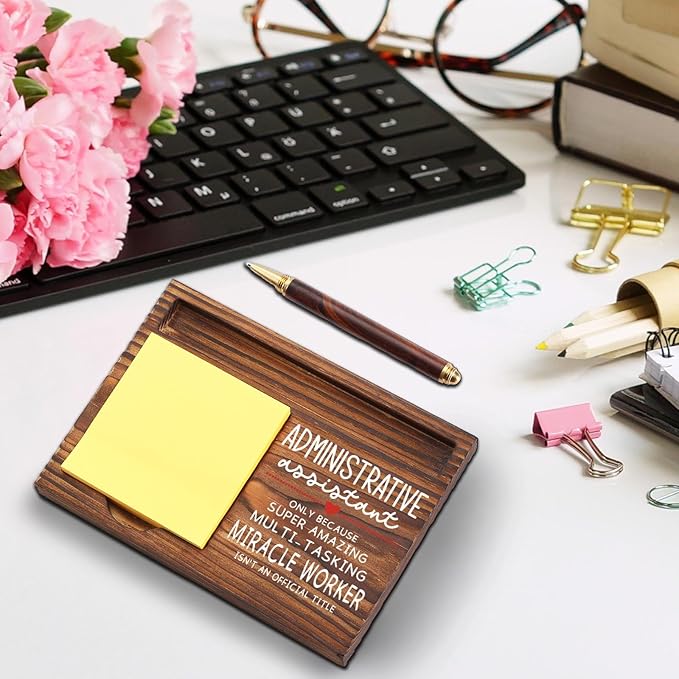 Administrative Assistant Gifts Admin Assistant Appreciation Gifts, Thank You Gifts for Office Assistant Secretary Front Desk, Admin Assistant Desk Self-Stick Note Pad Holders TZP01