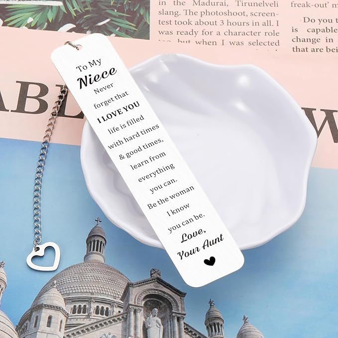 Niece Gifts from Auntie, Christmas Stocking Stuffers Gifts for Niece, Niece Gifts from Aunt, To My Niece Bookmark from Aunt, Birthday Gifts for Niece, Christmas Party Gifts for Niece, Aunt Niece Gifts