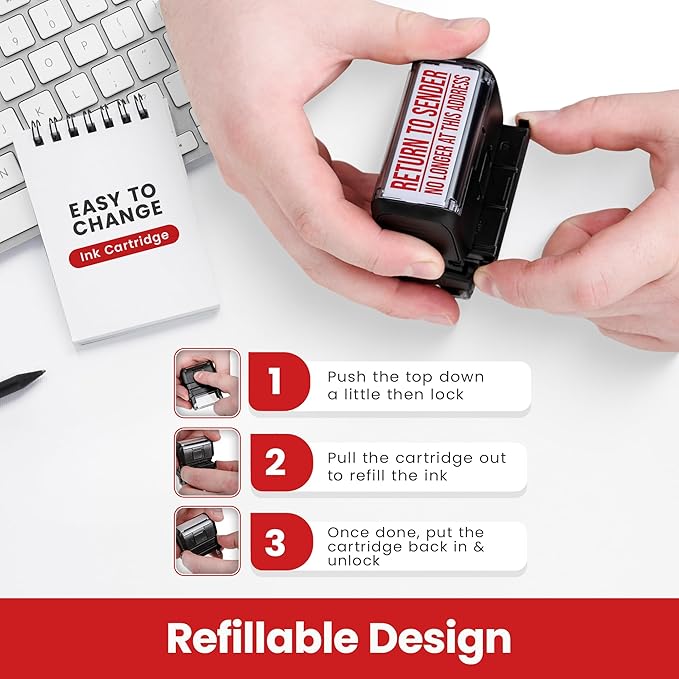 Promot Return to Sender No Longer at This Address - Self Inking Rubber Stamp