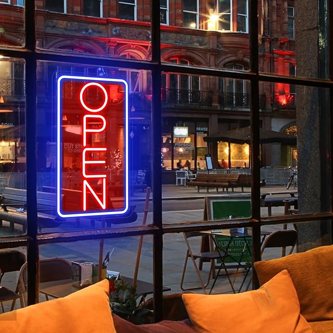 Open Signs for Business Ultra Bright 16 Inch Plug In Electric Light Up Open Sign with ON/OFF Switch for Business Storefront Window Glass Door Shop Store Florists Bar Salon Cafes Pub