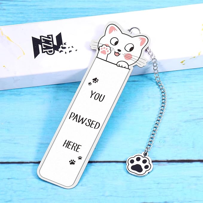 Cat Lover Gifts for Women Cute, Book Accessories, Cat Bookmark, Gag Christmas Gifts for Coworkers, Cat Mom Gifts, Cat Gifts f or Cat Lovers, Girls Stocking Stuffers, Bookish Items