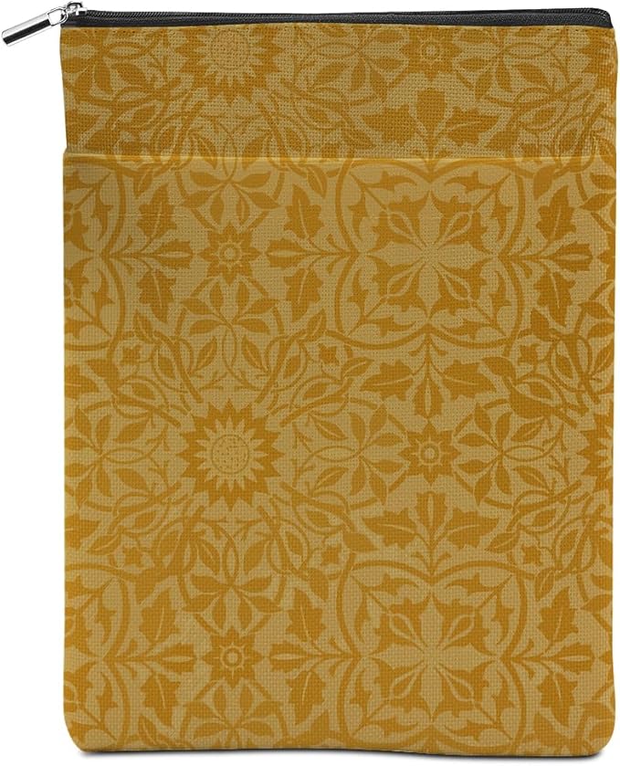 Vintage Flower Book Sleeve Book Lovers Gifts Autumn Style Waterproof Book Cover Book Accessories Book Covers for Paperbacks Book Pouch Book Protector with Front Pocket for Women Girls Readers Friend