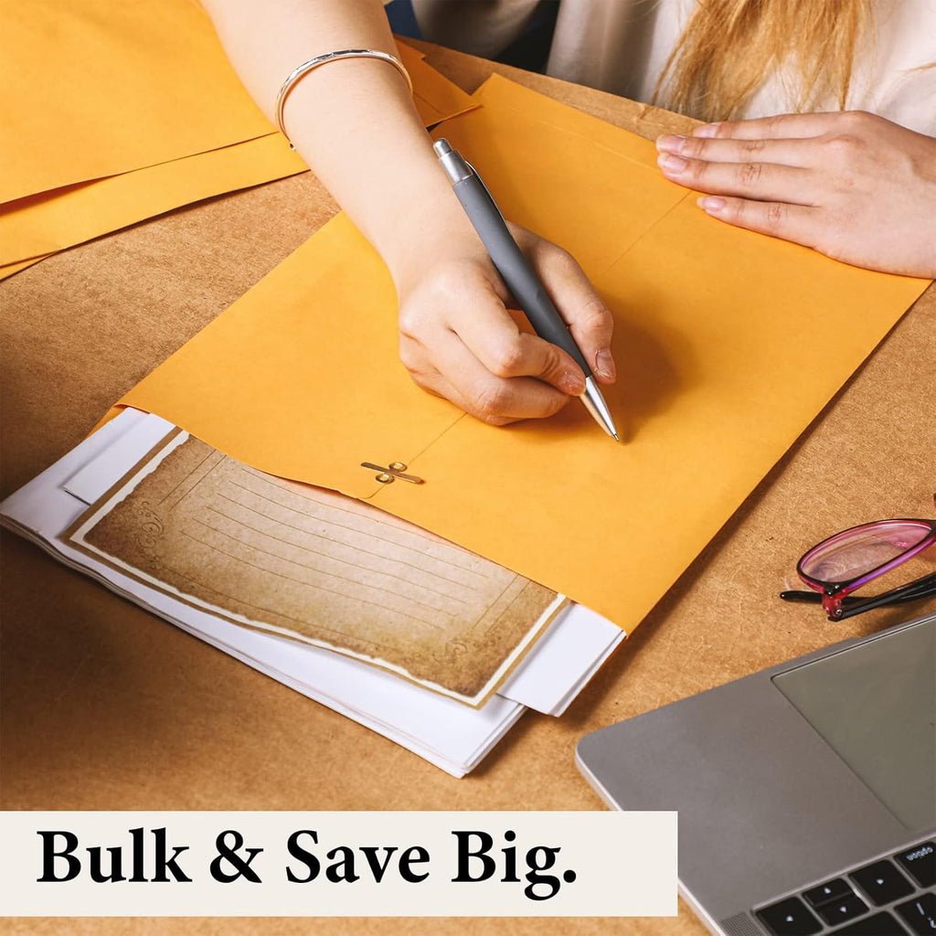 Ctosree 300 Pcs Manilla Envelopes Clasp Envelopes Bulk Brown Kraft Catalog Letter with Clasp Closure and Gummed Seal 28lb Heavyweight Paper (10 x 13 Inch)