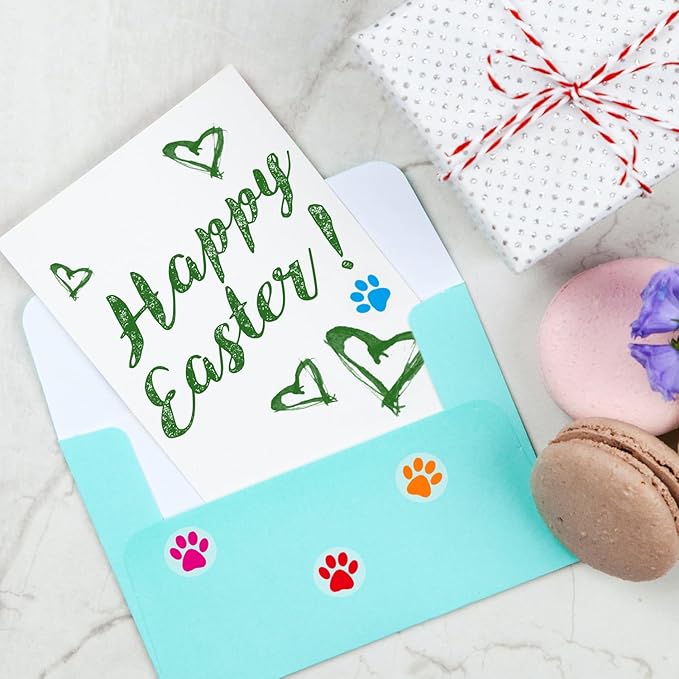 0.5 Inch Multicolor Paw Print Stickers,Self Adhesive for Scrapbooking/Kid DIY Arts Crafts/Reward Stickers Teachers Stickers