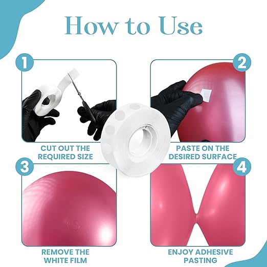 Balloon Glue Points Dots Double Sided 1500 Pcs, Balloon Tape for Arch, Wedding Decoration, Birthday Celebration and Home Made Crafts for Christmas Decorations