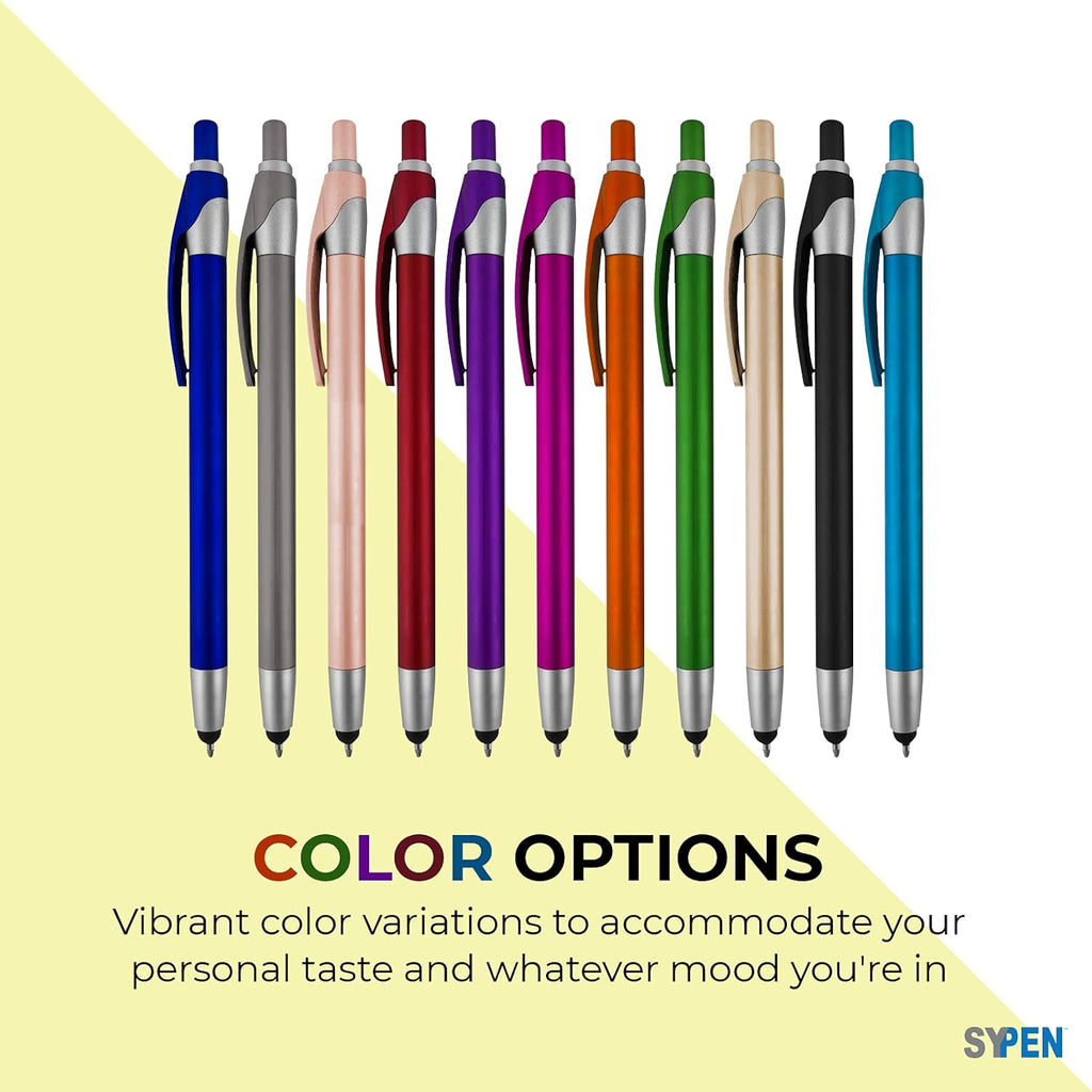 Personalized With your Custom Logo or Text Pens-Pack of 450- for Marketing, Parties, and Events, 2 in 1 Capacitive Stylus & Ballpoint Pen Compatible With Touchscreen Devices, Black Ink, Rose Pens