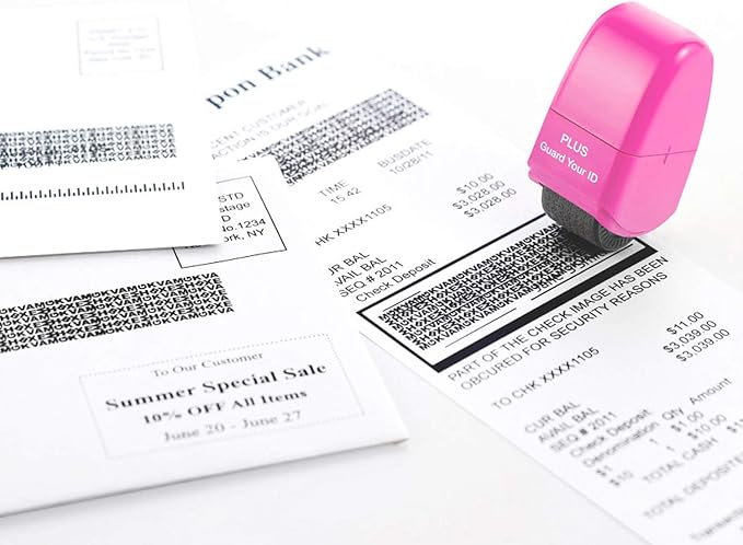Guard Your ID Roller Identity Security Stamp Roller (Pink) IS-520CM
