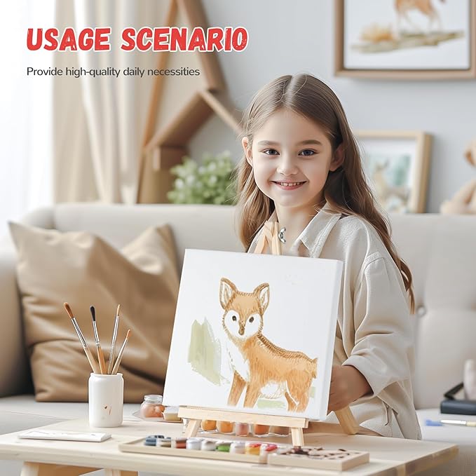 Zhithink 10 Pack Wood Easels Stand for Painting Canvas 11.8 Inch, Tripod Art Tabletop Easels for Kids Student, Photo Picture Sign Holder