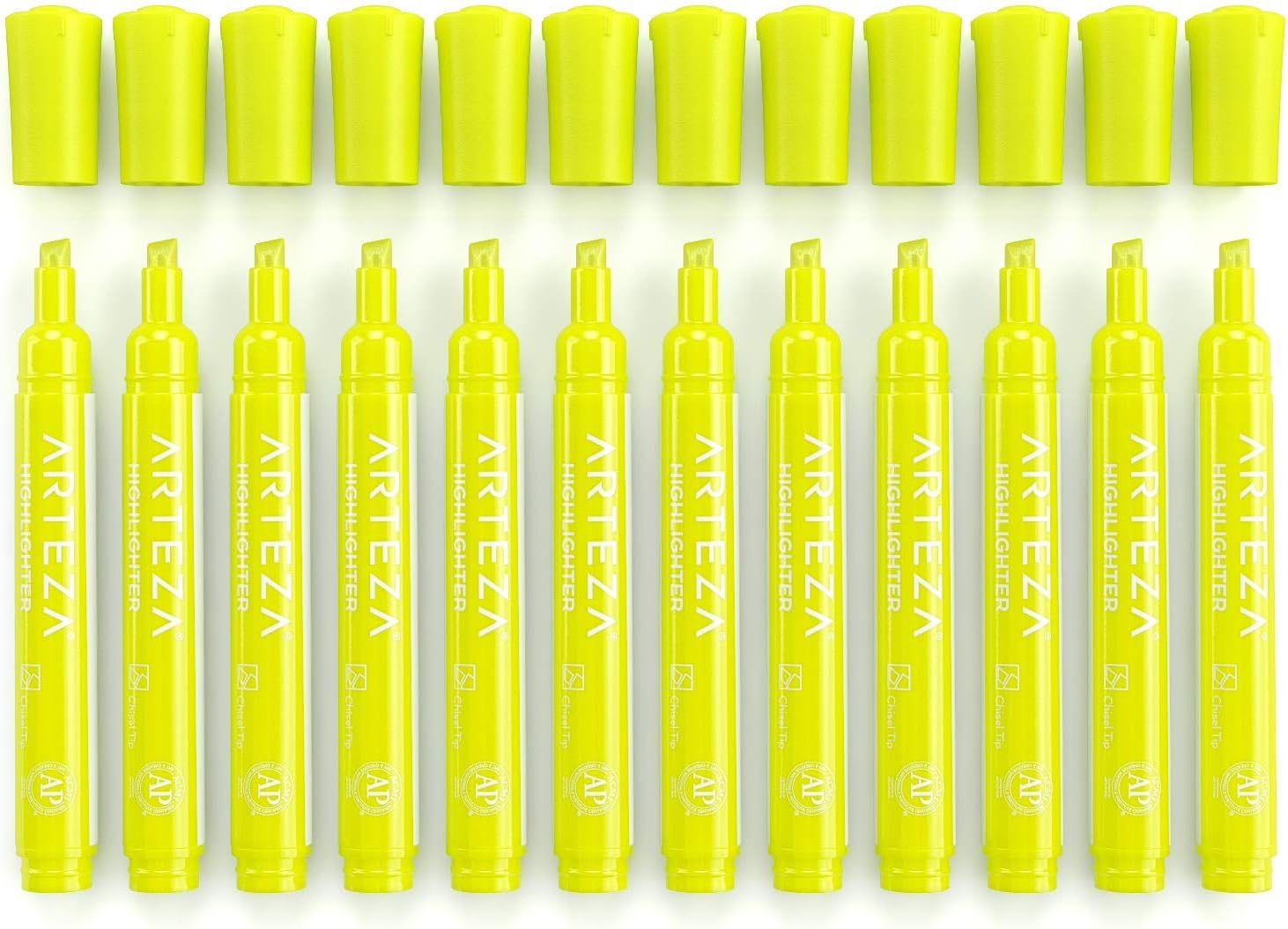 ARTEZA Yellow Highlighters in Bulk, Pack of 64, Chisel Tip Markers