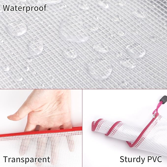 EOOUT 42pcs Mesh Zipper Pouch, 8 Sizes Waterproof Zipper Bags, 17 Colors, Multipurpose for Board Games Travel Storage, School Supplies, and Home Organization