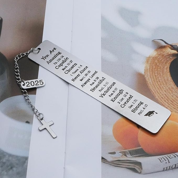 Graduation Gifts for Him Her 2025 Graduation Bookmark Gifts Class of 2025 Christian Graduation Gifts for Women Men Girls Senior 2025 High School College Graduation Gifts for Her Bible Book Marker