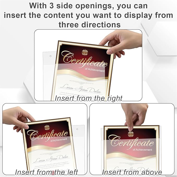 Suzile 12 Pcs Acrylic Window Sign Holder Hanging Acrylic Sign Holder 8.5 x 11 Inch Office Door Signs with Suction Cup Hooks Suction Cup Hangers for Office School Home Store Restaurant