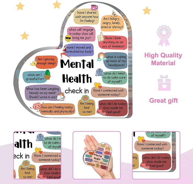 Therapy Office Decor, Mental Health Check In Decorations for School Counselor CBT DBT Therapy Counseling Poster Anxiety Relief Social Psychology Decoration