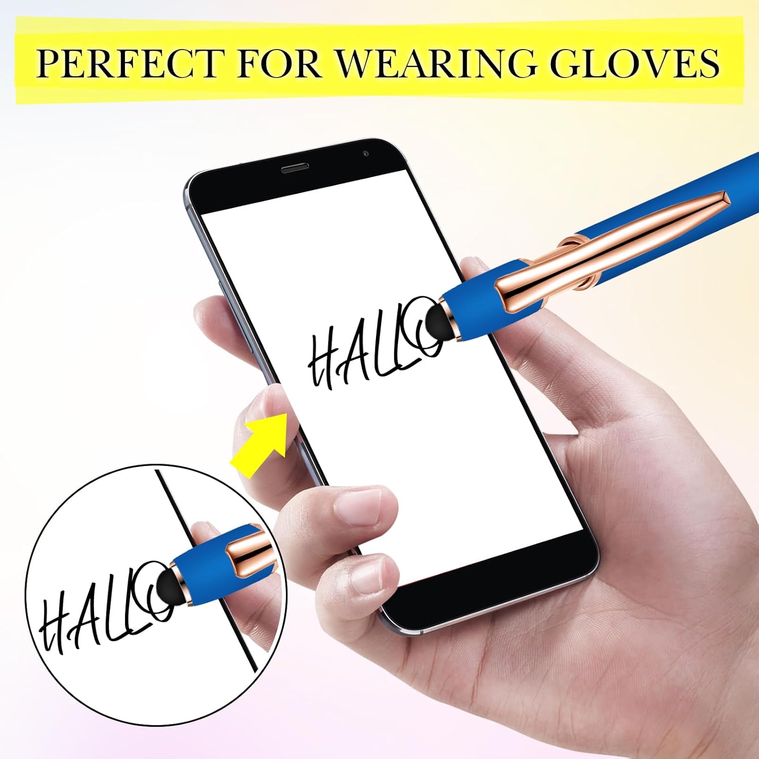 Zonon 38 Pieces Rubberized Ballpoint Pen with Stylus Tip Stylish Metal Pen Capacitive Styli with Soft Rubberized Grip, Black Ink for Most Devices(Classic Colors)