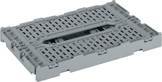 Simplify 4LT Collapsible Storage Crate | Small | Foldable | Stackable | Plastic Bin | Home Organization | Dorm | Office | Crafts | Shelf | Grey