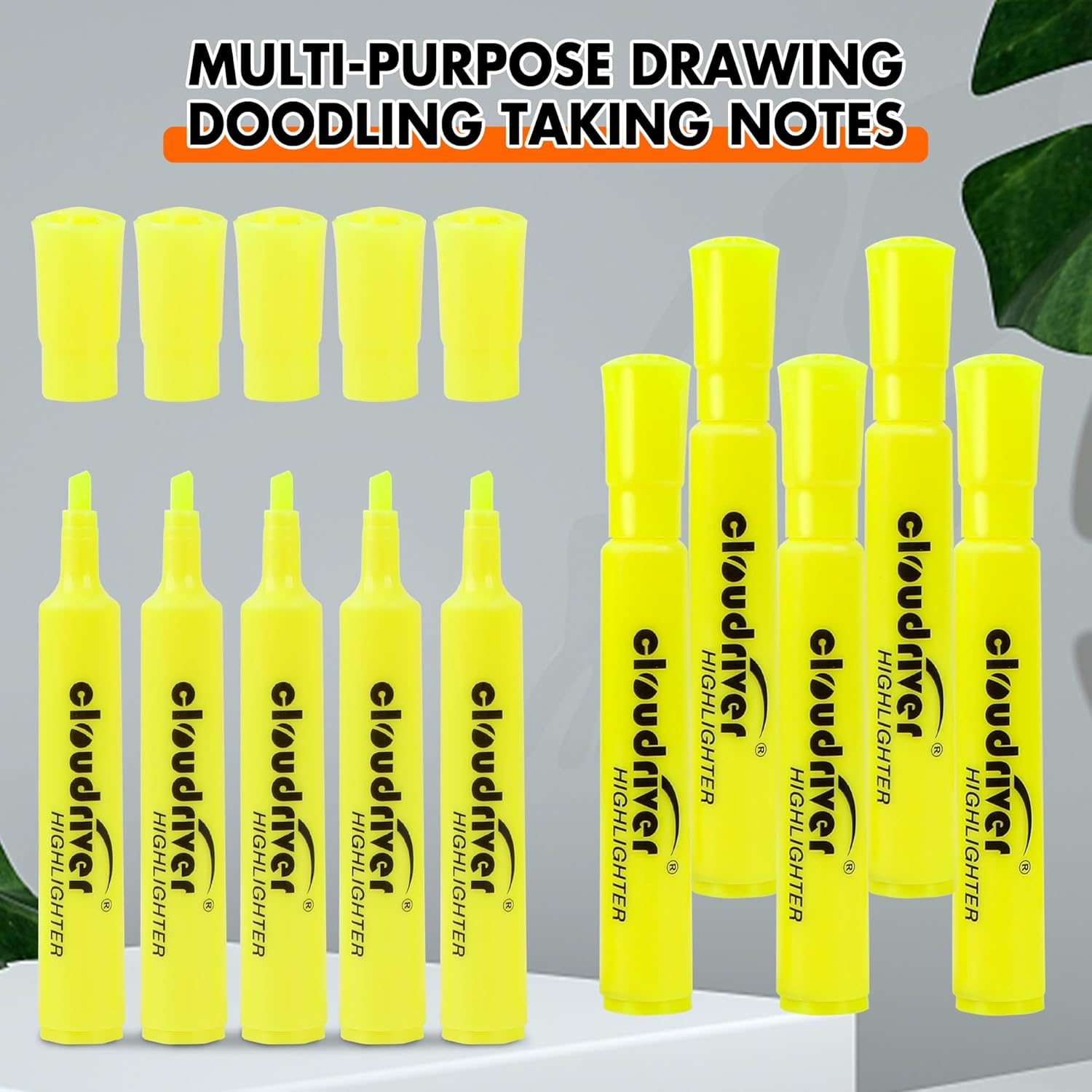 cloudriver Highlighters Bulk Pack of 78, Yellow Highlighter, Chisel Point, Quick Drying Ink, Highlighters Suitable For Classroom, Office And Shop