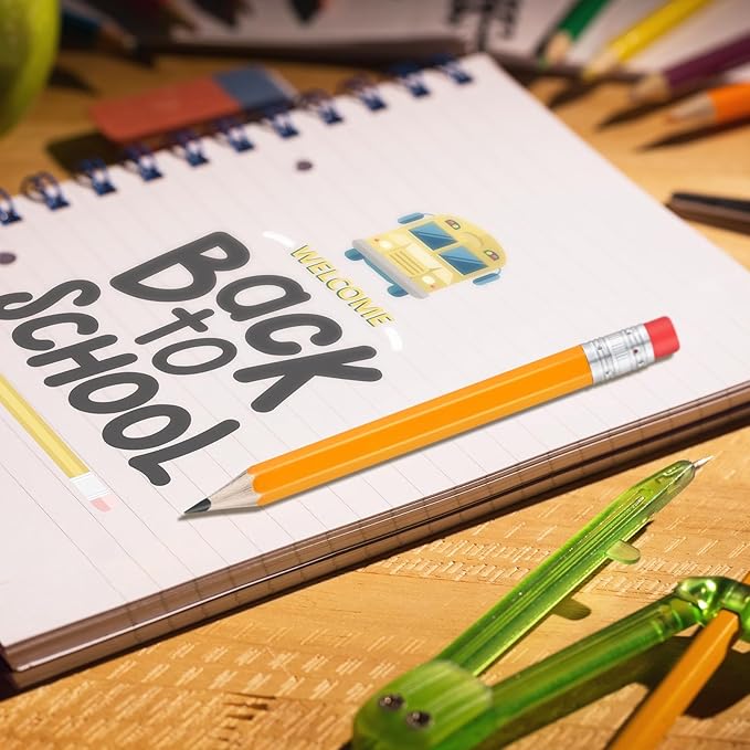 Chivao 288 Pieces Golf Mini Pencils Bulk with Eraser #2 HB Golf Short Pre Sharpened Pencils for Party Favors Office Supplies 4 Inch(Yellow)