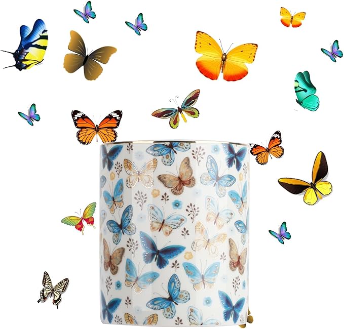 Pencil Cup Sturdy Metal frame with white Ceramic Pen Holder For Desks and kitchen Appliance Holders