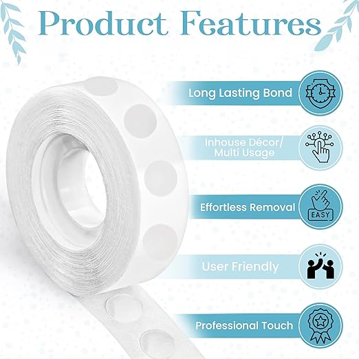 Balloon Glue Points Dots Double Sided 1000 Pcs, Balloon Tape for Arch, Wedding Decoration, Birthday Celebration and Home Made Crafts for Christmas Decorations