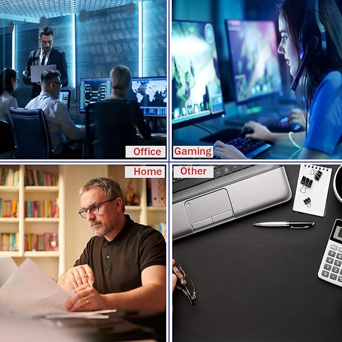 Large Mouse Pad, Big Desk Mat Large Office Desk Pad, Durable Extended Mouse Mat 31.5"x15.7" Computer Mousepad with Non-Slip Rubber Base & Stitched Edge for Home Office Work, Black Line