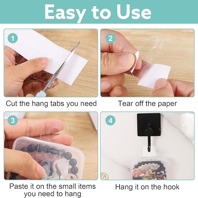 Prudiut 1600 Pcs Hang Tabs Round Hole Hang Tags Self-Adhesive Hanging Tabs Heavy Duty Display Tags for Hanging Retail Displays(1×1.5 Inch)