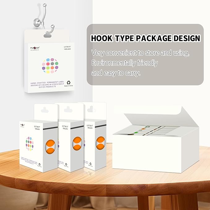 PARLAIM 10 Rolls 3/4" Dot Stickers, 10000 Pack Round Color-Code Circle Labels, Orange Sticker for Color Coding