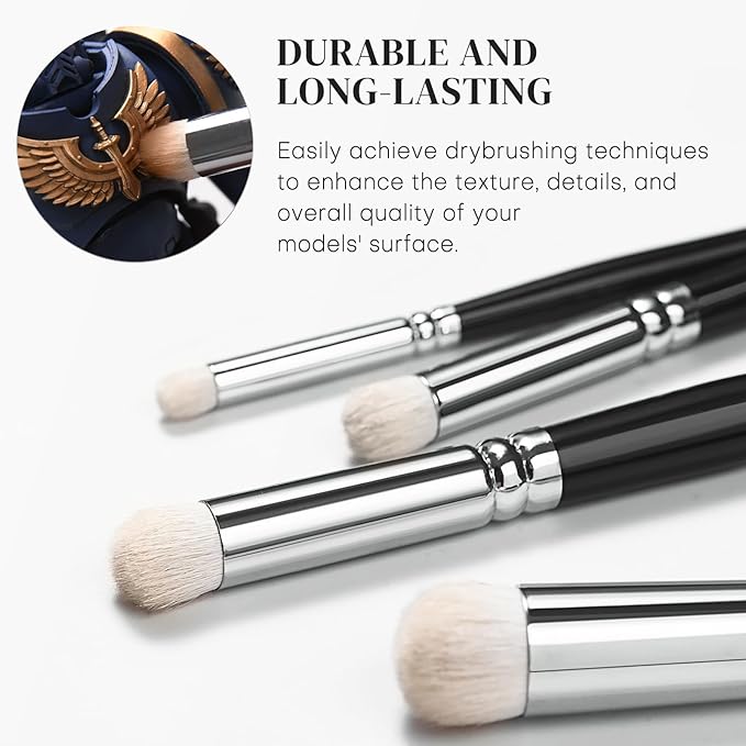 Miniature Model Paint Brushes Drybrush Set 18pcs for Effect, Fine Tip Model Painting - Professional Dry Brush Detail Paint Brushes for Tabletop & Miniature Acrylic, Watercolor, Oil Painting