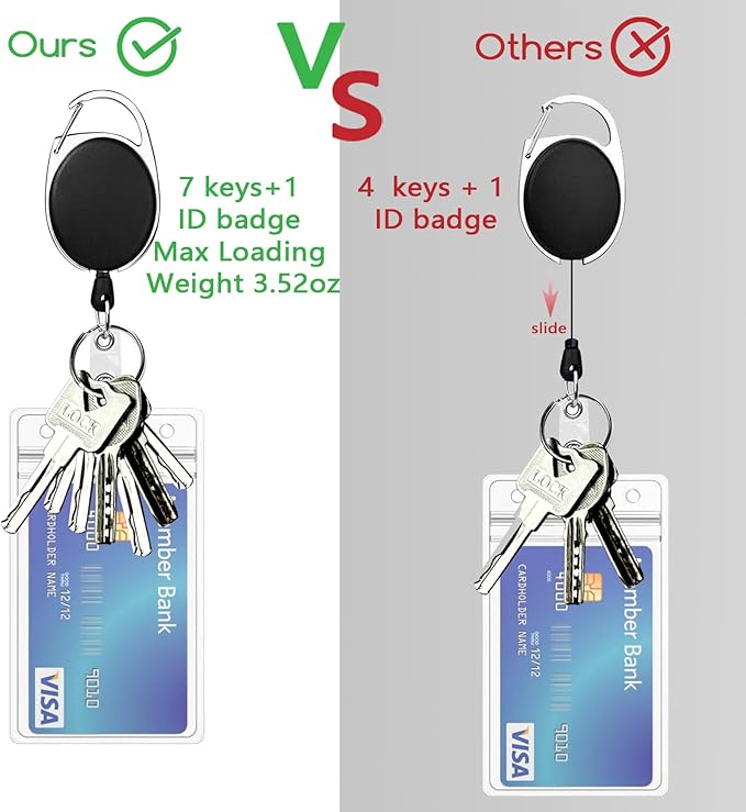 Giancomics Black Lanyards for Id Badges, ID Badge Holder with Lanyard, Badge Reel Retractable Heavy Duty, Lanyard with ID Holder Keychain Clip Name Tag ID Card Holder for Teacher Women Men Work Office