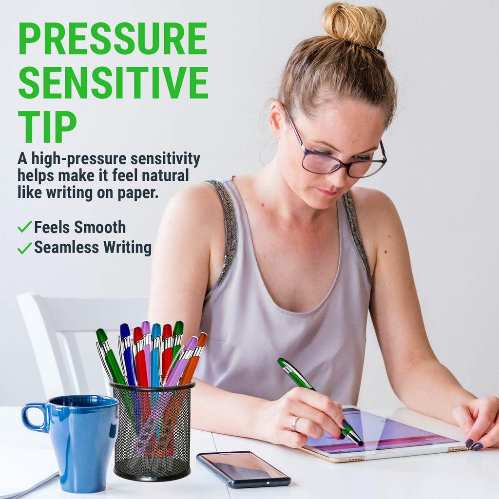 Personalized with Your Custom Logo or Text Pens-300 Pack Bulk-for Businesses, Parties, and Events, 2 in 1 Capacitive Stylus & Ballpoint Pen Compatible with Most Touchscreen Devices, Assorted