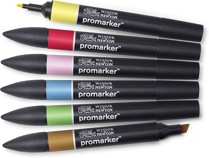 Winsor & Newton ProMarker Set, 6 Count, Mid Tones