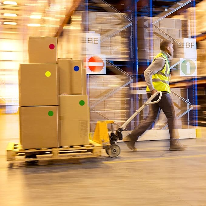 ChromaLabel 3 Inch Round Colored Stickers, Permanent Colored Labels Sticky Dots, Ideal Color Coding Labels for Office and School Projects - 500 Sticker Dots per Roll, Light Blue Dot Stickers