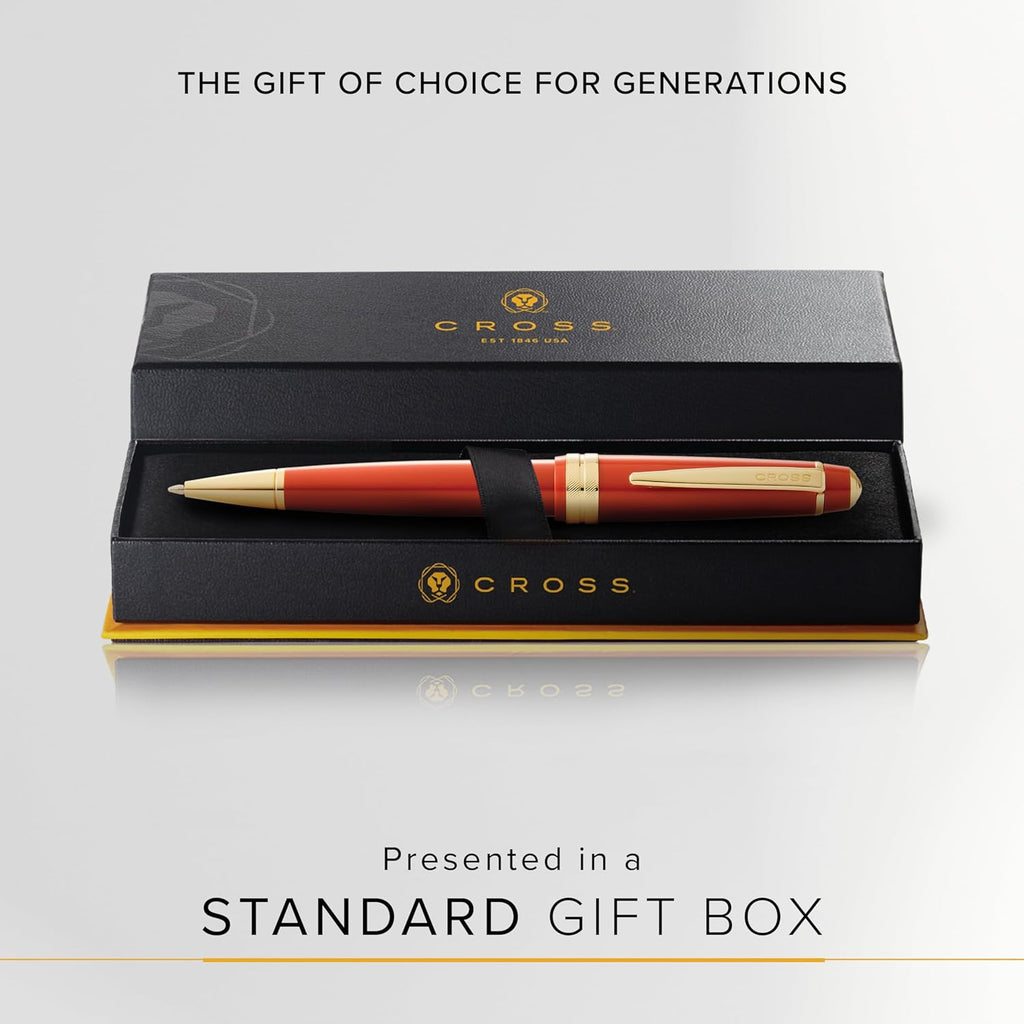 Cross Bailey Light Refillable Ballpoint Pen Presented in a Everyday Gift Box - Medium Point, Black Ink, Polished Amber