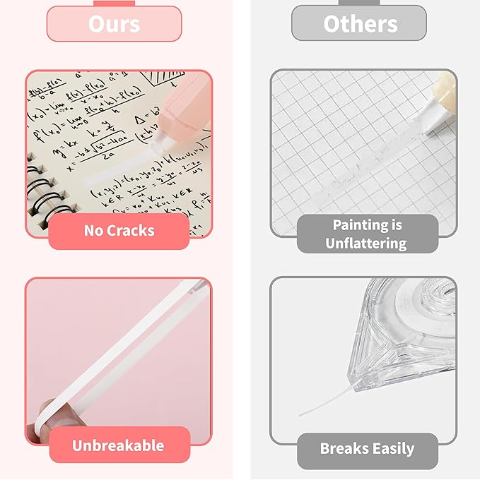 Mr. Pen- Aesthetic Correction Tape, 0.2" x 197", 6 pcs, Mocha Blush, Cute Correction Tape