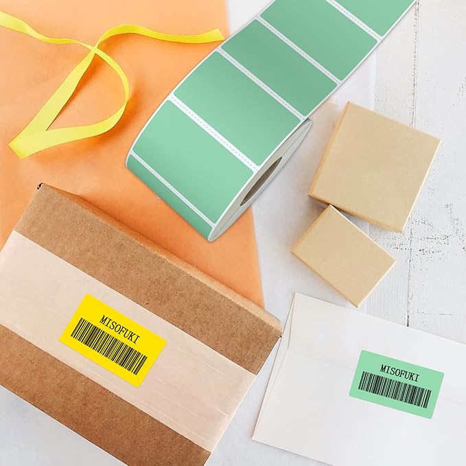 Misofuki 2.25x1.25 1000 Labels Rectangular White Direct Thermal Stickers Labels Roll Compatible with Zebra, Rollo, MUNBYN, Self-Adhesive Direct Thermal Labels