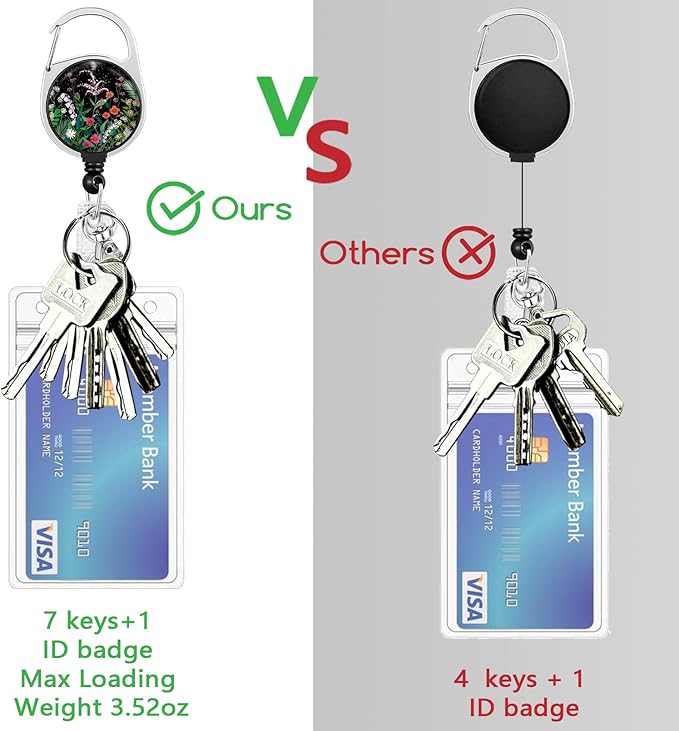 Lanyards for Id Badges, Badge Holder with Retractable Reel Clip, Detachable Moon Mountain Flower Night Work Name Tag Lanyard Vertical ID Card Protector for Women Nurse Doctor Teacher Student