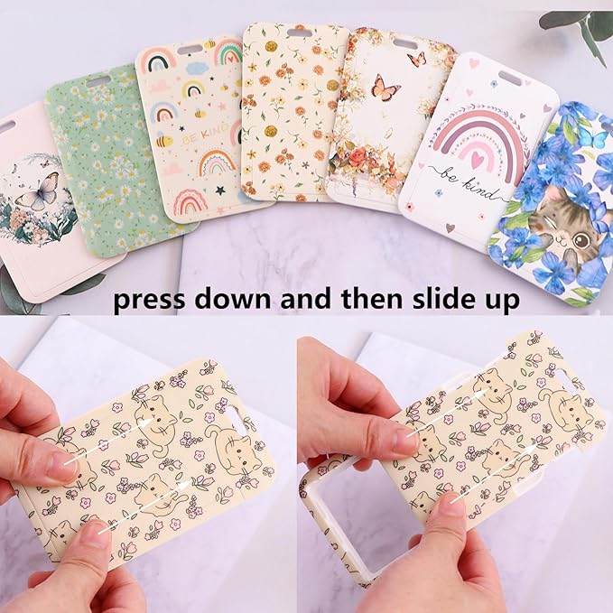 School Teachers Breakaway Lanyard for ID Badge Rainbow Badge Holder & Retractable Badge Reel Cute Boho Floral Key Lanyard for Women Girls Nurse Preppy Keychain Lanyard ID Holder(Be Kind)