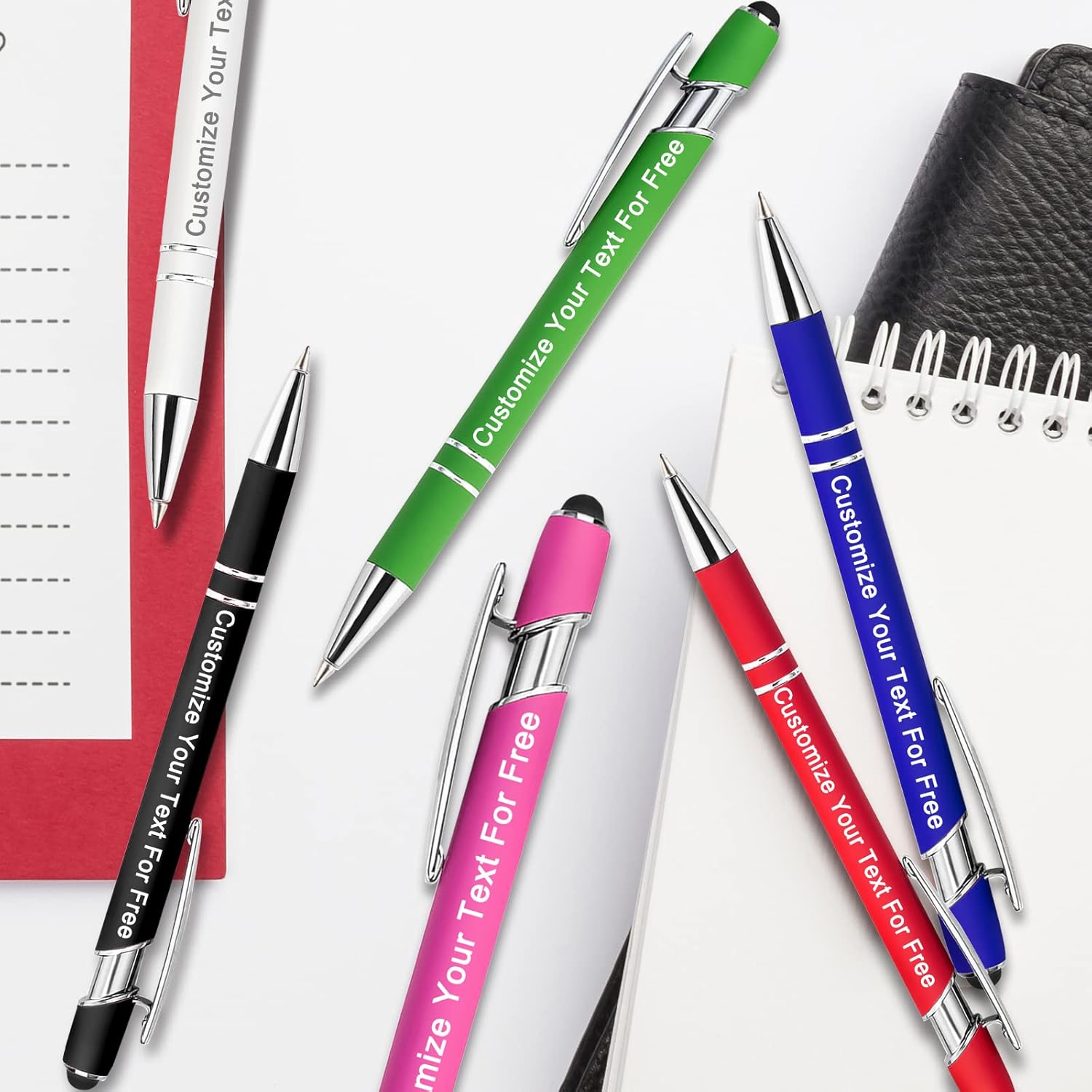 Max 500 Pcs Personalized Pens Bulk, Custom Pens with Free Engraving, Customized Stylus Tip Ballpoint Pen with Your Name Massage Text for School Office Business Graduation Anniversaries-30 Packs