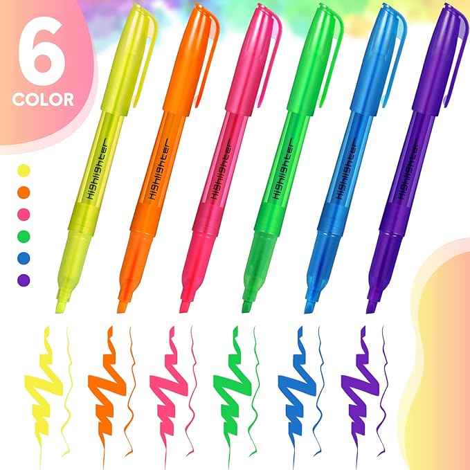 Thenshop 480 Pcs Highlighter Bulk Pack Assorted Colors Highlighter Markers Chisel Tip Fluorescent Pens for Office Classroom Back to School Supplies