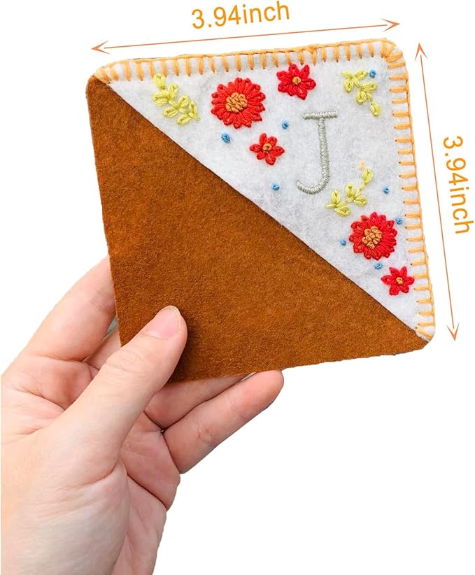 Personalized Hand Embroidered Corner Bookmark, Bookmarks for Women, Personalized Bookmark for Books, Cute Flower Book Mark, Hand Stitch Gift for Women for Book Lovers by HNQCPCVU (Y, White)