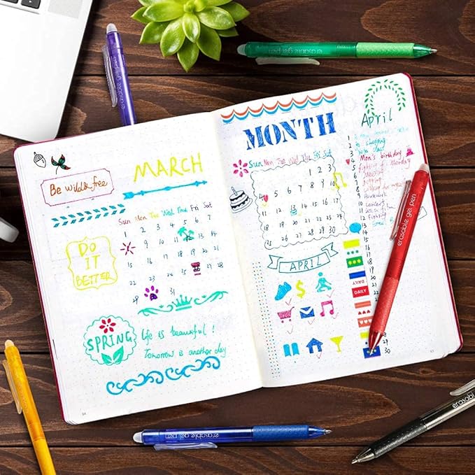 Vanstek 26 Colors Erasable Gel Pens, Retractable Erasable Pens Clicker, Fine Point(0.7), Make Mistakes Disappear, Premium Comfort Grip for Drawing Writing Planner and School Supplies