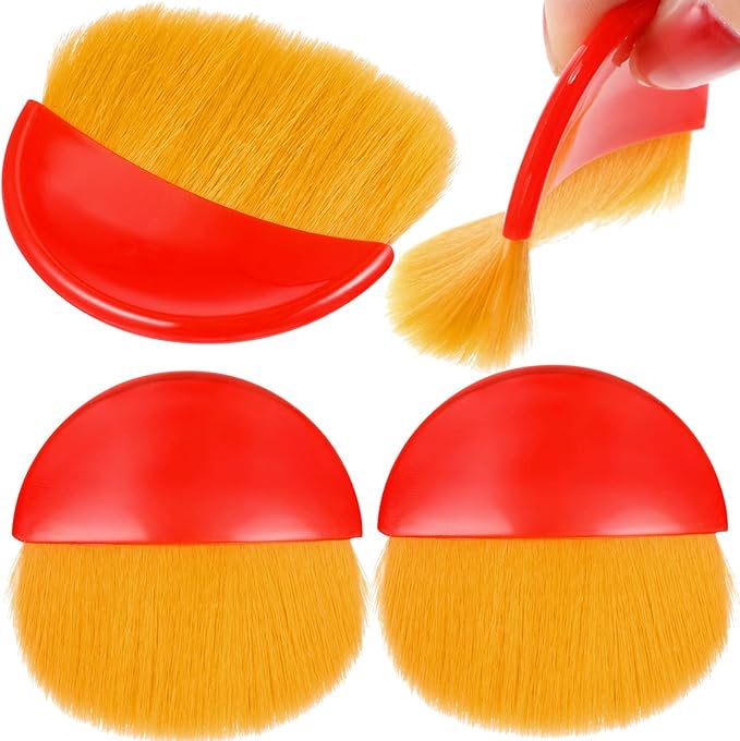 Boao 4 Pieces Brush Applicator Diamond Painting Brush Accessories Tools, Artist Drawing Flat Paintbrush for DIY Gesso, Varnishes, Oil Paint, Acrylic Painting, Watercolor(Red and Gold)