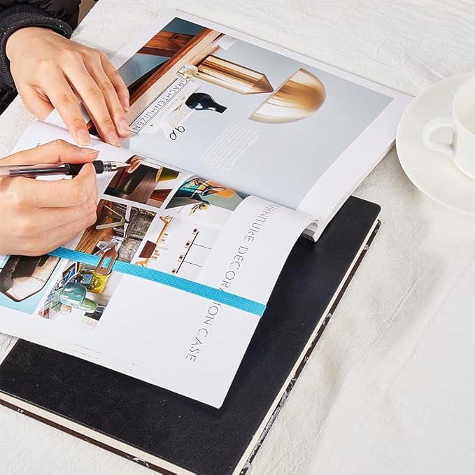 CRASPIRE Elastic Bookmark Blue Book Marks with Pointer Elastic Rope Band Strap Planner Bookmarks Page Tags for Reading Library Lovers Teachers Classmates Friends Birthday Gifts