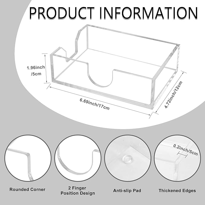 4x6 Acrylic Memo Holder with Sticky Notes for Desk, Clear Sticky Note Dispenser with Adhesive Notepad, 4x6 Acrylic Notepad Holder Desk Organizer for Office Home School (DP027)