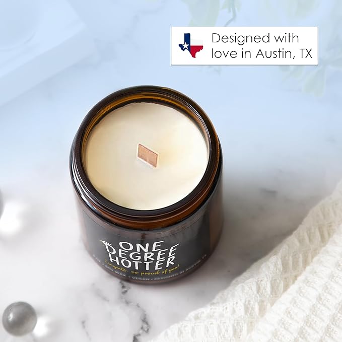 Funny Graduation Candle, Unique College & Masters Degree Gifts, One Degree Hotter, Best Funny Graduation Gift Ideas for Students, High School, Bachelor Graduates, PHD Gift Ready